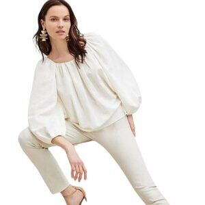 MM Lafleur The Camilla Top Textured Voile in Porcelain Size M